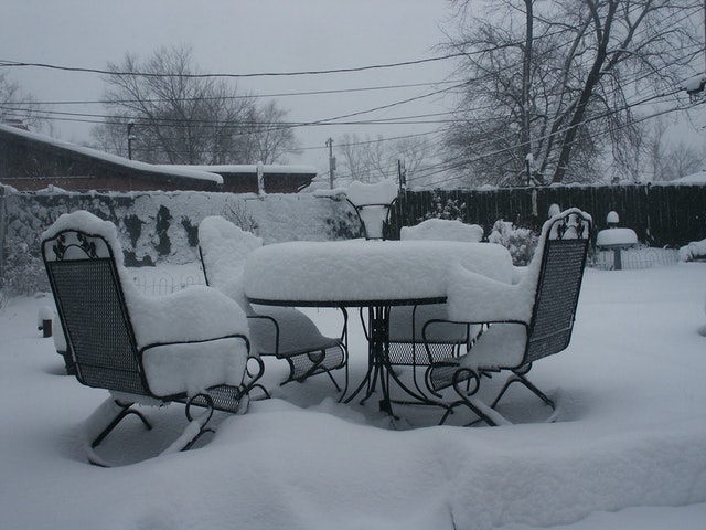 Snow Covered Patio